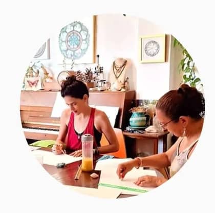 סדנה זוגית פרטית לציור מנדלה