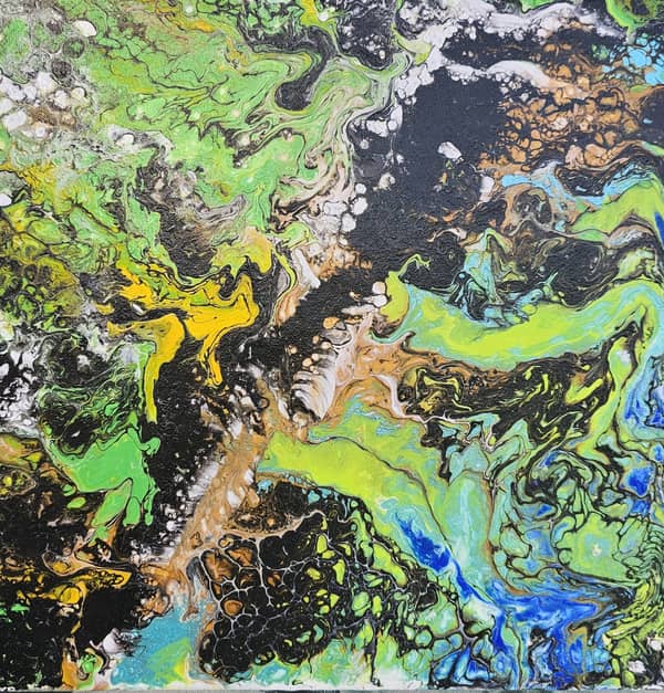 סדנת ציור אקריליק פורינג עם רקפת – אמנות FLUIDART