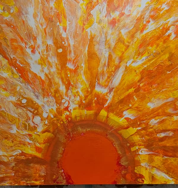 סדנת ציור אקריליק פורינג עם רקפת – אמנות FLUIDART