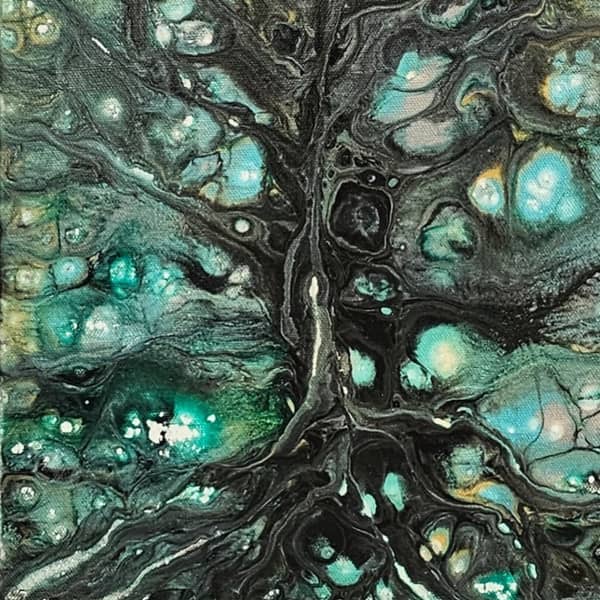 סדנת ציור אקריליק פורינג עם רקפת – אמנות FLUIDART