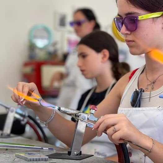 סדנא זוגית פיסול זכוכית במבער