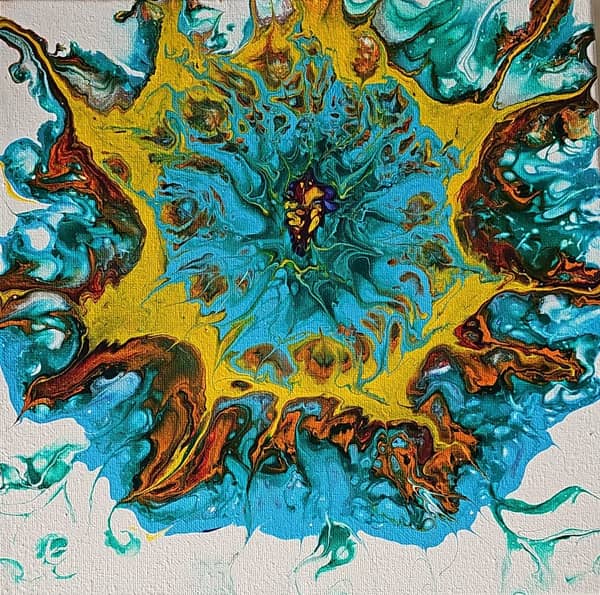 סדנת ציור אקריליק פורינג עם רקפת – אמנות FLUIDART
