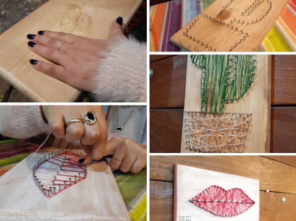 סדנת חוטים ועץ – STRING ART – סדנה זוגית פרטית