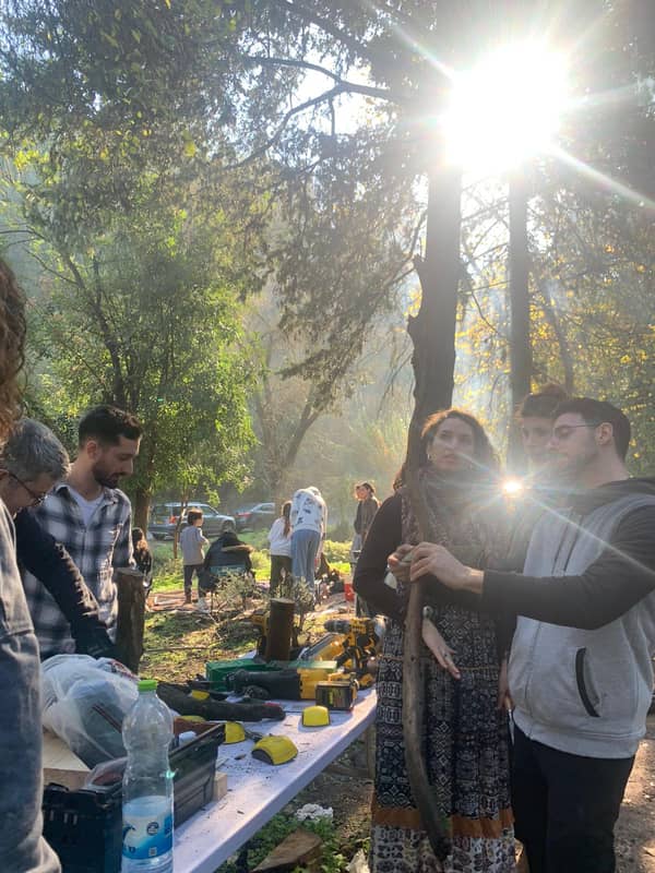 סדנת עץ בניית גופי תאורה מענפים