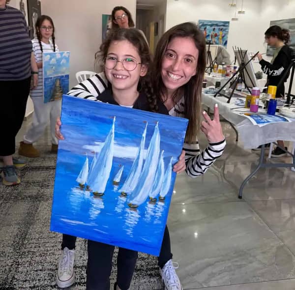 סדנת ציור הורה וילד על קנבס